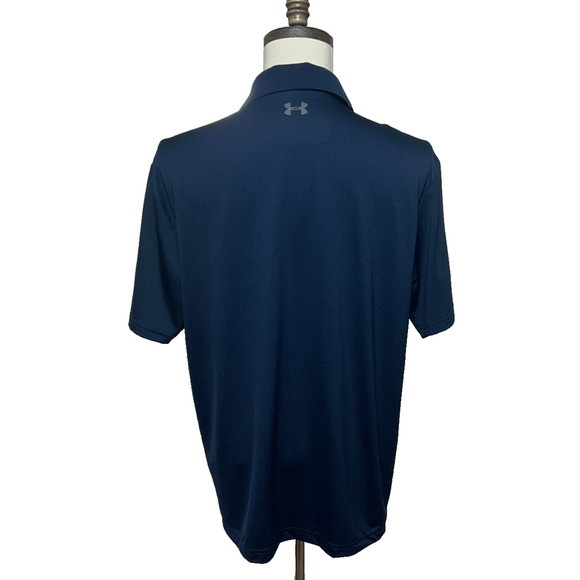 Under Armour Shirt Mens Large Blue Performance Polo Short Sleeve Golf Athletic - Picture 3 of 8